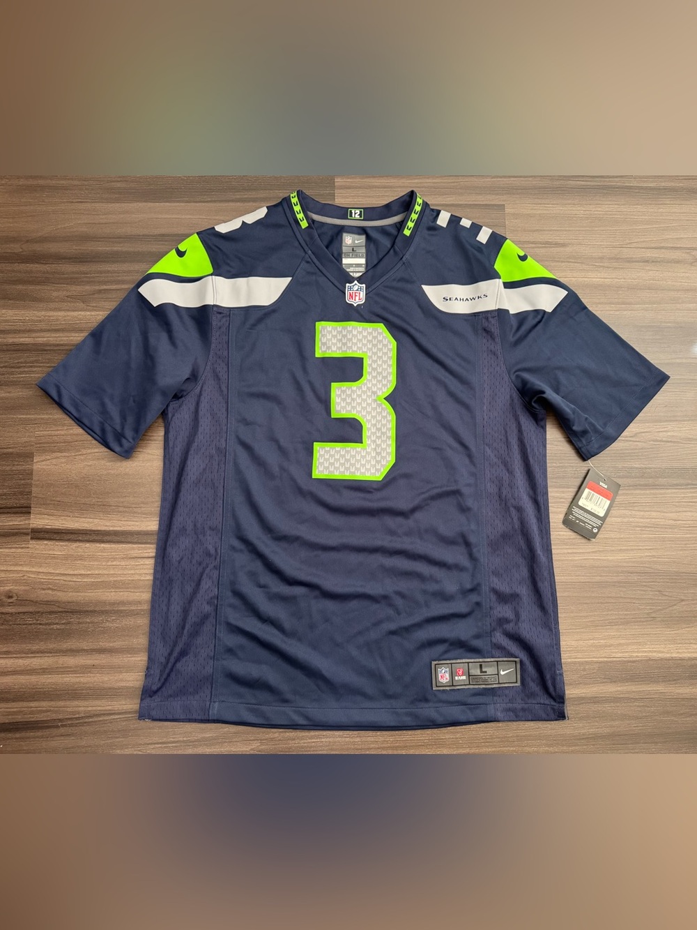 Nike Seattle Seahawks Russell Wilson #3 NFL On Field Game Jersey Men Large NWT